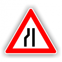 indicatoare pentru drum ingustat pe partea stanga